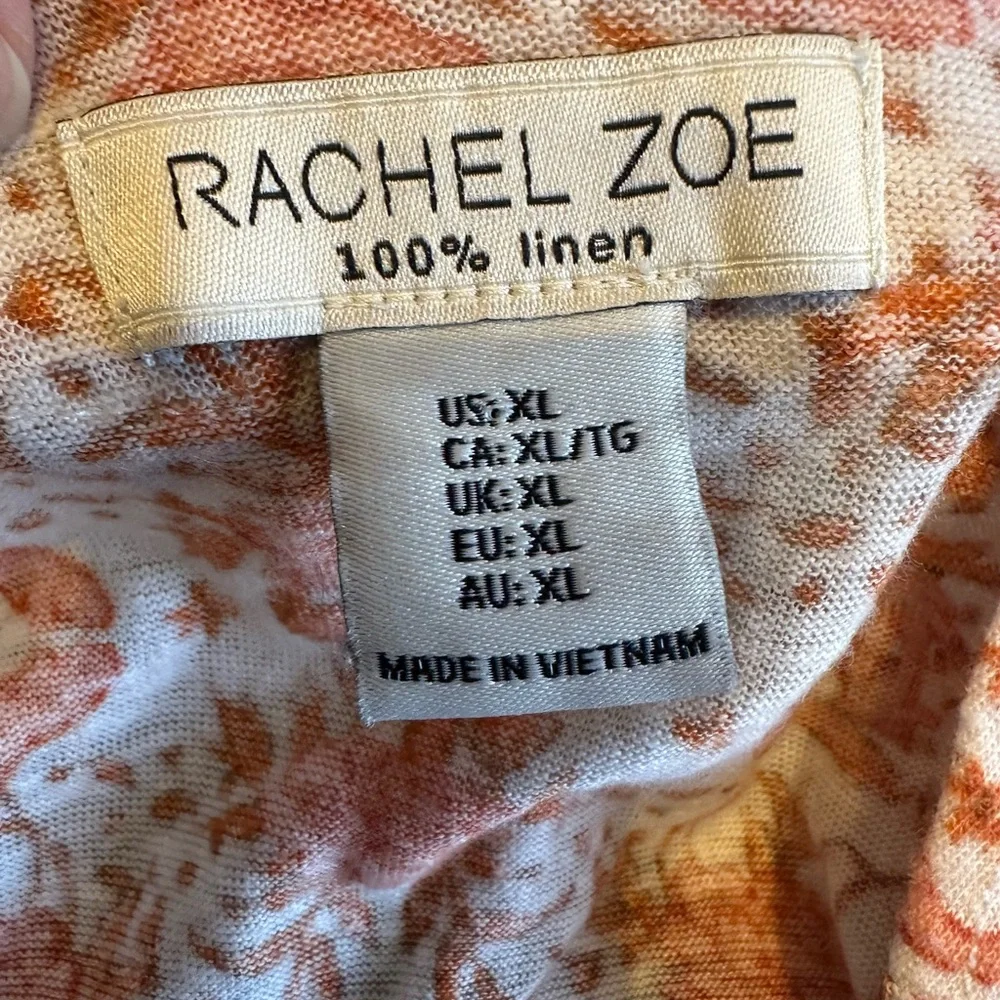 Rachel Zoe 100% Linen Boho Floral Button Front Blouse – XL